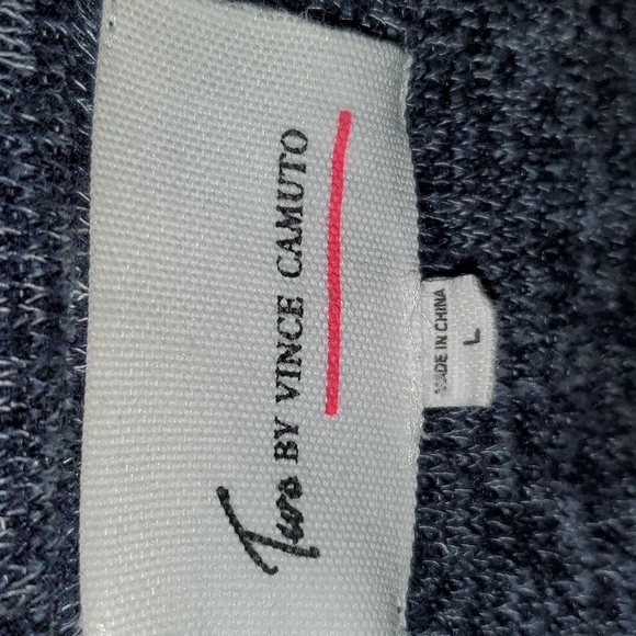 Two by Vince Camuto Blue Moto Cardigan Blazer Career Work Sweater Large - Picture 2 of 5